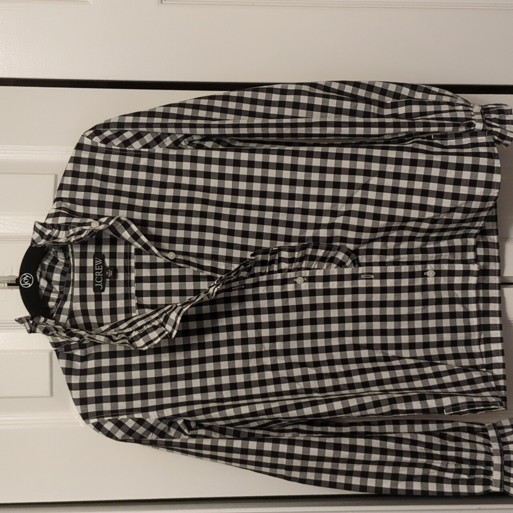 Women's J. Crew Cottage Cotton Poplin Top in Gingham size 00